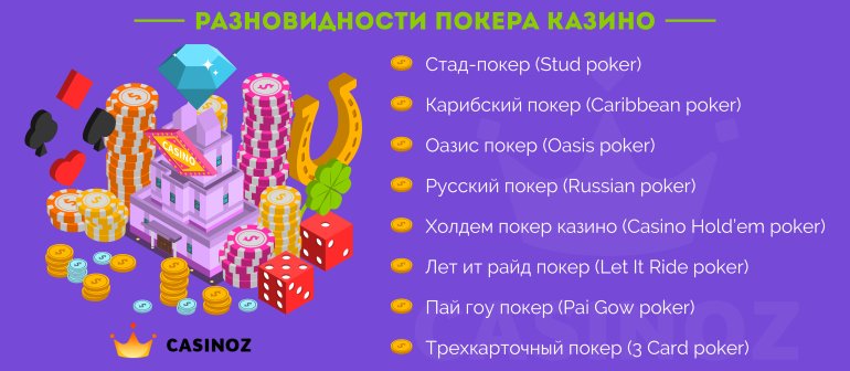 виды покера в казино основные разновидности покера