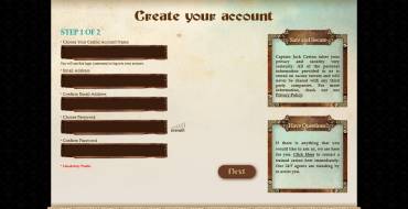 Captain Jack Casino: Регистрация