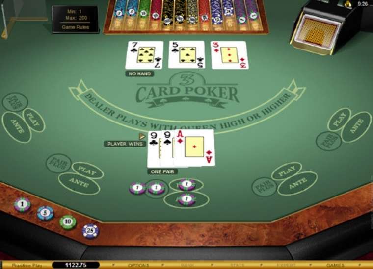 Видео покер 3 Card Poker Gold  демо-игра