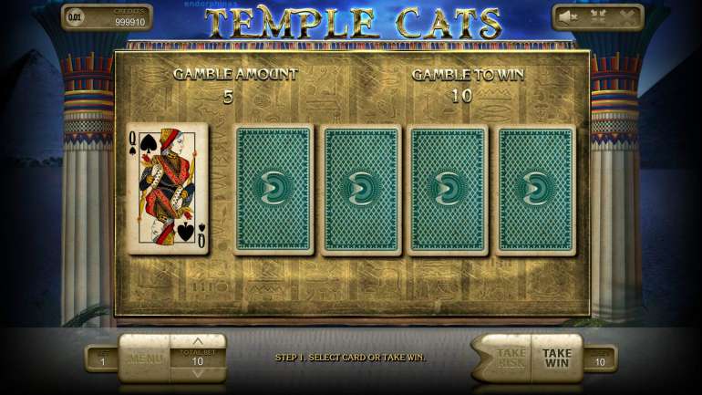 Раунд на удвоение в Temple Cats