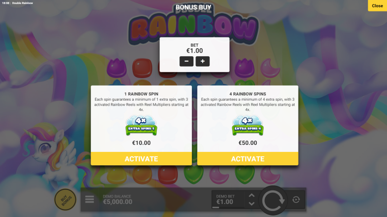 Платная функция в Двойная Радуга Бонус в Double Rainbow