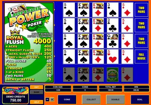 Видео-пекер Aces and Faces Power Poker