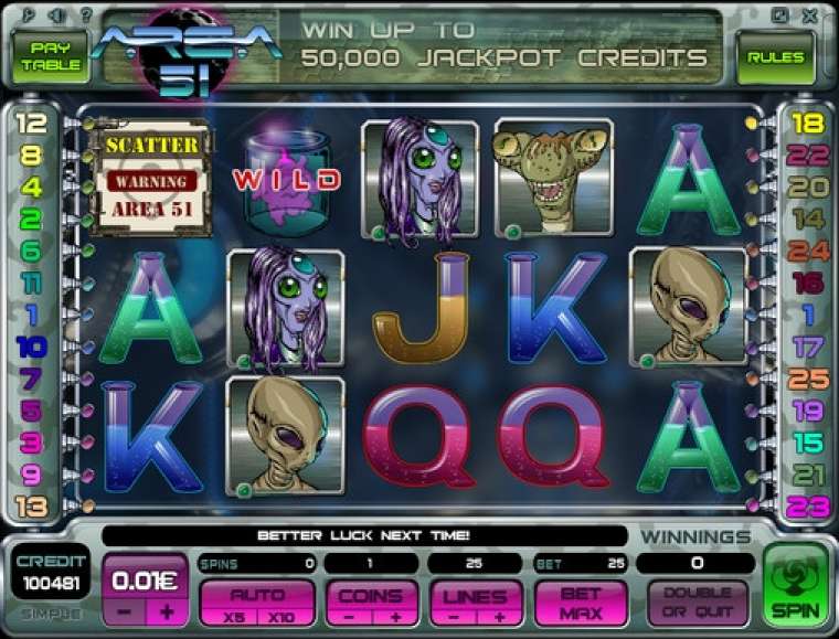 Видео покер Area 51 демо-игра