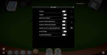 Blackjack: Настройки