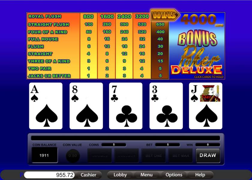 Видео-пекер Bonus Poker Deluxe