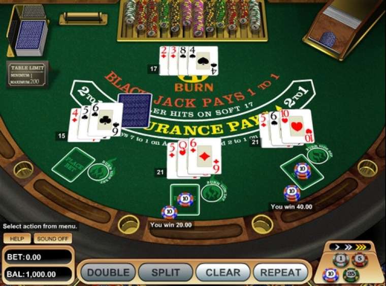 Видео покер Burn 21 Blackjack демо-игра