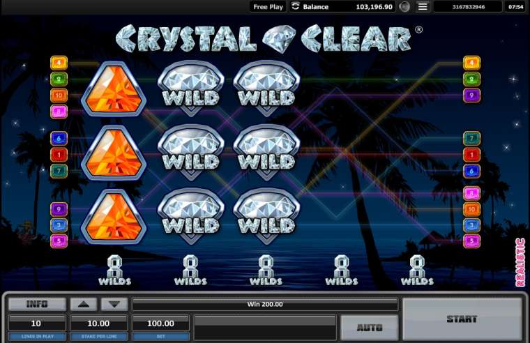 Видео покер Crystal Clear демо-игра