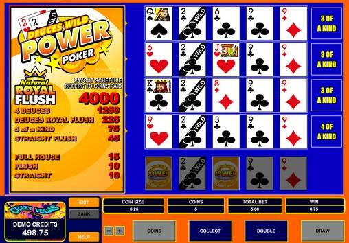 Видео-пекер Deuces Wild Power Poker