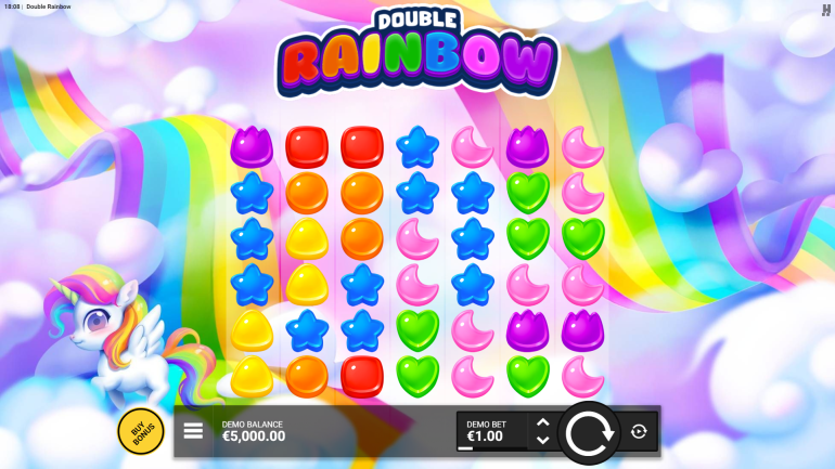 Дизайн слота в Двойная Радуга Тема в Double Rainbow