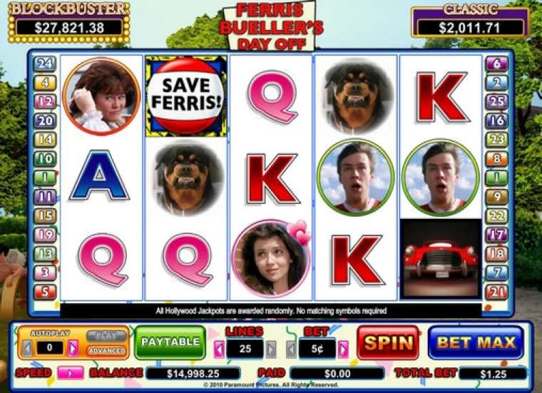 Видео покер Ferris Bueller’s Day Off демо-игра