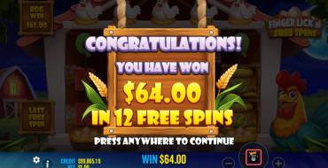 Finger Lick’n Free Spins: Выигрыши