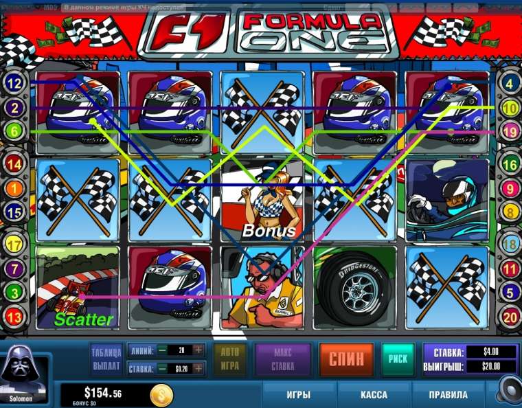 Видео покер Formula-1 демо-игра