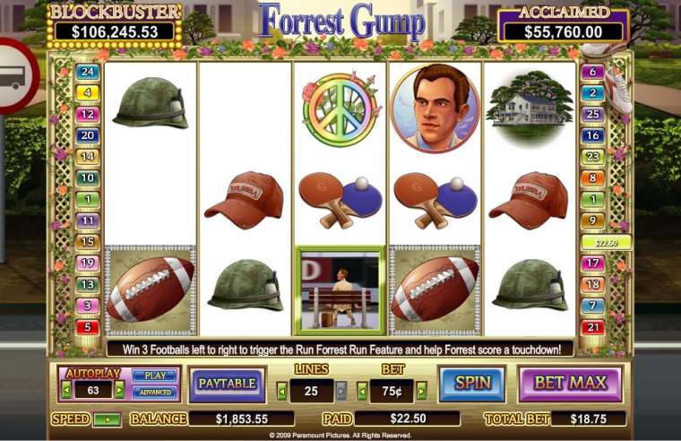 Видео покер Forrest Gump демо-игра
