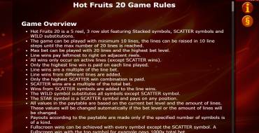 Hot Fruits 20: Правила