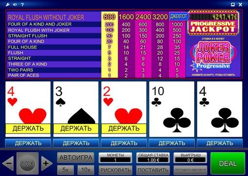 Видео-пекер Joker Poker Progressive
