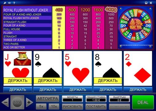 Видео-пекер Joker Wheel Poker
