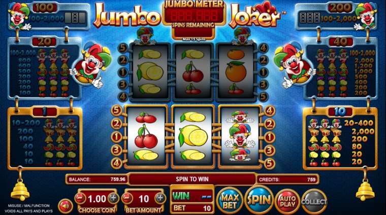 Видео покер Jumbo Joker демо-игра