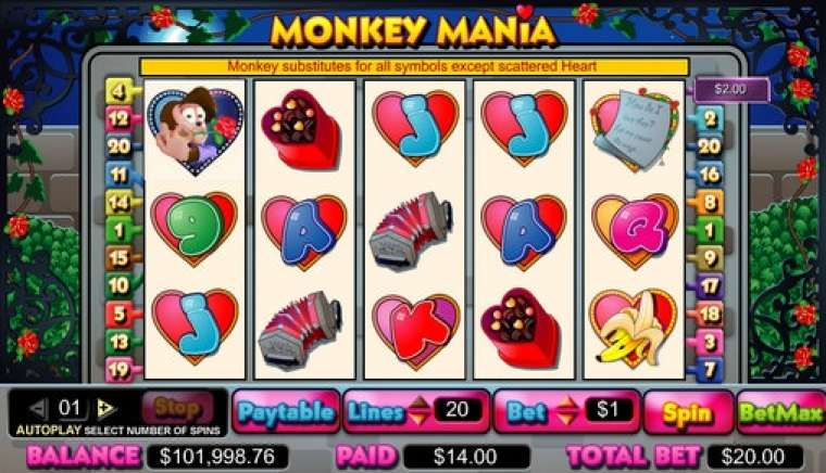 Видео покер Monkey Mania демо-игра