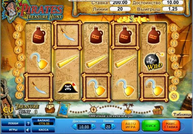 Видео покер Pirates - Treasure Hunt демо-игра