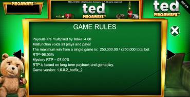 Ted Megaways: Правила