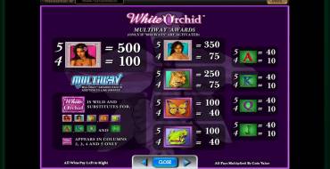 White Orchid: Таблица выплат