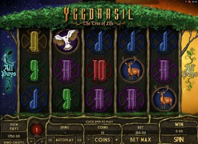Видео покер Yggdrasil - The Tree of Life демо-игра