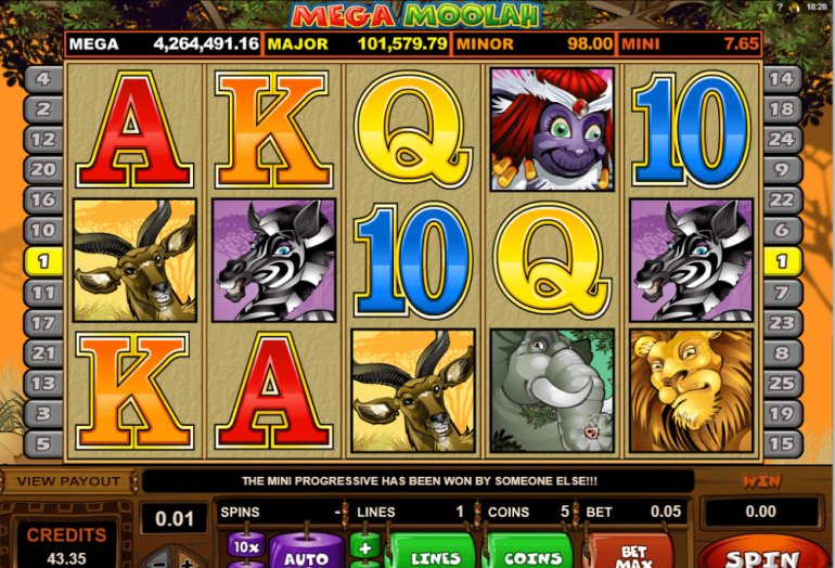 Mega Moolah, Microgaming, джекпот, выигрыш